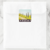 Bordeaux, Franse vintage reisposter Vierkante Sticker (Tas)