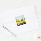 Bordeaux, Franse vintage reisposter Vierkante Sticker (Envelop)