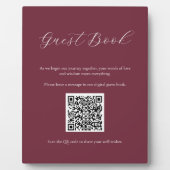 Bordeaux Gastenboek Teken met QR Code Plaque Fotoplaat (Voorkant)