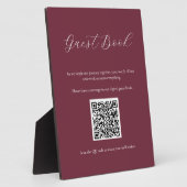 Bordeaux Gastenboek Teken met QR Code Plaque Fotoplaat (Zijkant)