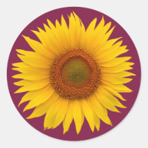 Bordeaux gele zonnebloem envelop zegel