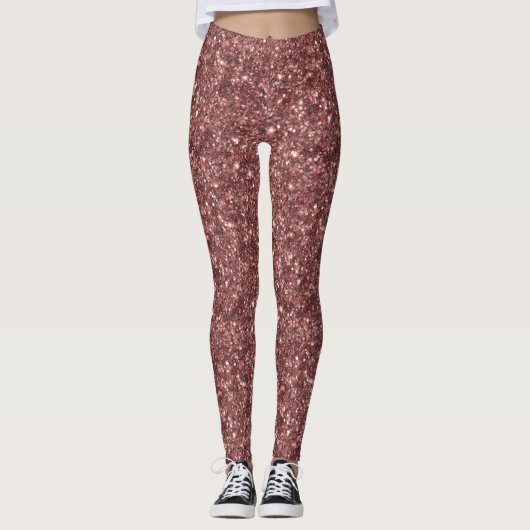 Bordeaux Glitter Leggings (Voorkant)