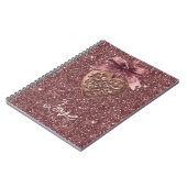 Bordeaux Glitter Strik Hart Notitieboek (Linkerzijde)