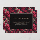 Bordeaux Gothic Paisley Wedding Informatiekaartje (Voorkant / Achterkant)