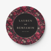 Bordeaux Gothic Paisley Wedding Papieren Bordje (Voorkant)