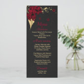 Bordeaux goud bloem zwart menu (Staand voorkant)