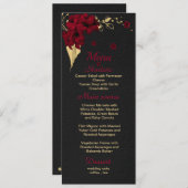 Bordeaux goud bloem zwart menu (Voorkant / Achterkant)