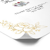 Bordeaux Goud Folie Fotocabine Huwelijksbord Poster (Hoek)