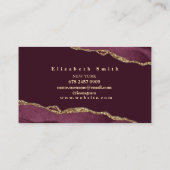 Bordeaux & goud marmer visitekaartje (Achterkant)