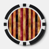 Bordeaux Goud Perzik Strepen Poker Chips (Voorkant)