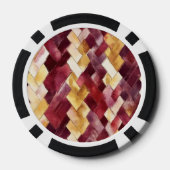 Bordeaux Goud Perzik Strepen Poker Chips (Achterkant)