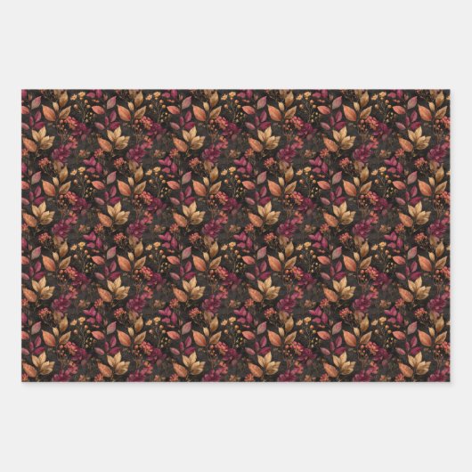Bordeaux Goud Zwarte Bruiloft Bruidsfeest Verjaard Inpakpapier Vel (Voorkant 2)