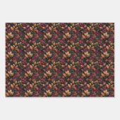 Bordeaux Goud Zwarte Bruiloft Bruidsfeest Verjaard Inpakpapier Vel (Voorkant)