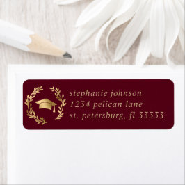 Bordeaux Gouden Afstudeercapsule Retouradres Etiket