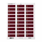 Bordeaux Gouden Afstudeercapsule Retouradres Etiket (Full Sheet)