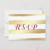 bordeaux & gouden bloemen & gouden bladeren RSVP-k RSVP Kaartje (Achterkant)