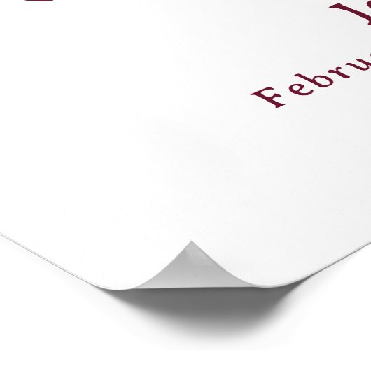 Bordeaux Gouden Bloemstuk Rouw Foto Welkom Bord Poster (Hoek)