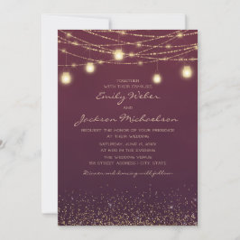 Bordeaux Gouden Glitter Slingerlicht Lantaarn Brui Kaart