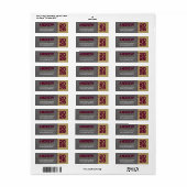 Bordeaux Gouden Schoolbord Afstudeeradres Etiket (Full Sheet)