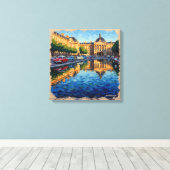 Bordeaux Grand Square Reflecties Canvas Kunst (Insitu (Houten vloer))
