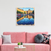 Bordeaux Grand Square Reflecties Canvas Kunst (Insitu (Woonkamer))