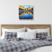 Bordeaux Grand Square Reflecties Canvas Kunst (Insitu (Slaapkamer))