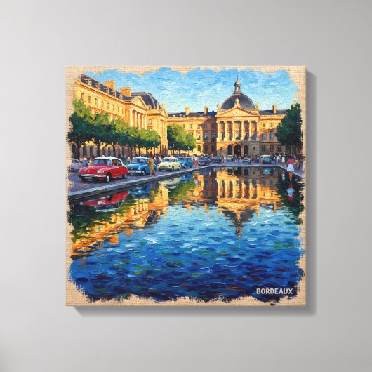 Bordeaux Grand Square Reflecties Canvas Kunst (Voorkant)
