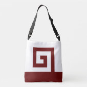 Bordeaux helicoidal abstract ontwerp op wit crossbody tas (Achterkant)