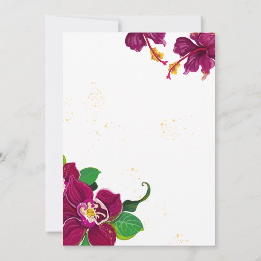 Bordeaux Hibiscus Bloemen roos Verjaardagsfeest Kaart (Achterkant)