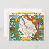Bordeaux,  kaart Frankrijk (Voorkant / Achterkant)