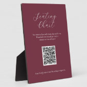 Bordeaux kaartteken met QR Code Plaque Fotoplaat (Zijkant)