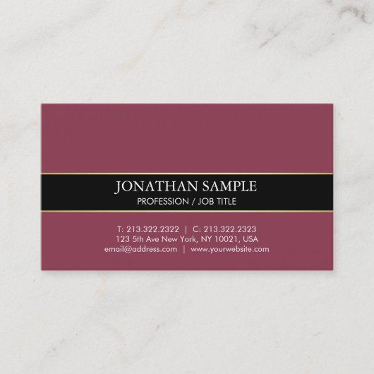 Bordeaux Kleur Premium Silk Elite Luxe Visitekaartje (Voorkant)