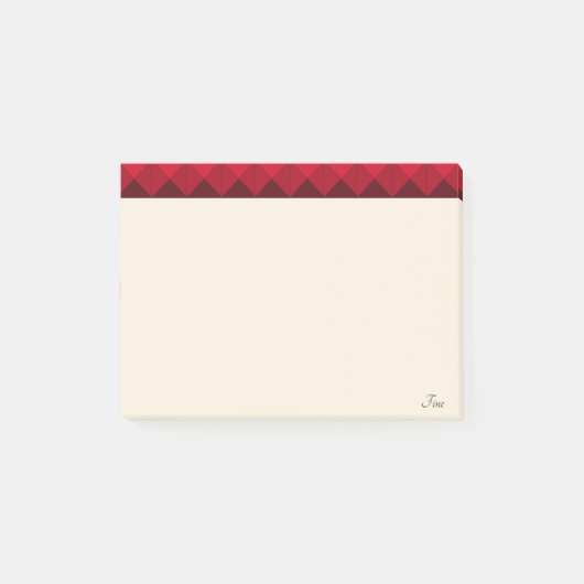 Bordeaux koptekst op beige post-it® notes (Voorkant)