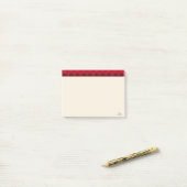 Bordeaux koptekst op beige post-it® notes (Op bureau)