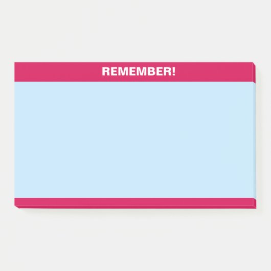 Bordeaux koptekst op lichte blauwe Herinneringsnot Post-it® Notes (Voorkant)