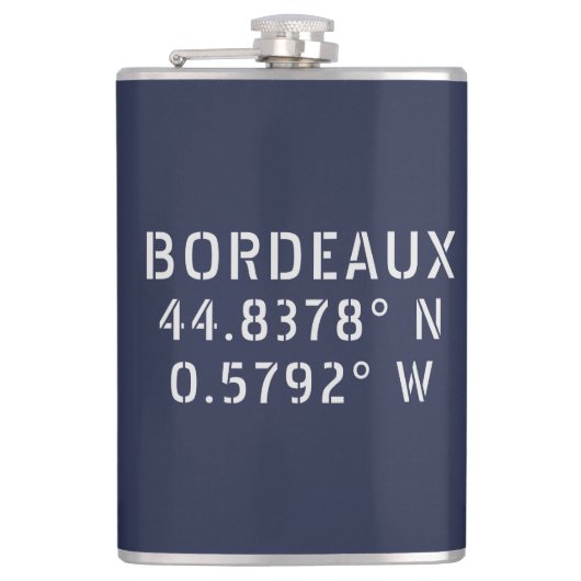 Bordeaux Latitude Longitude Heupfles (Voorkant)