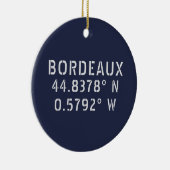 Bordeaux Latitude Longitude  Keramisch Ornament (Rechts)