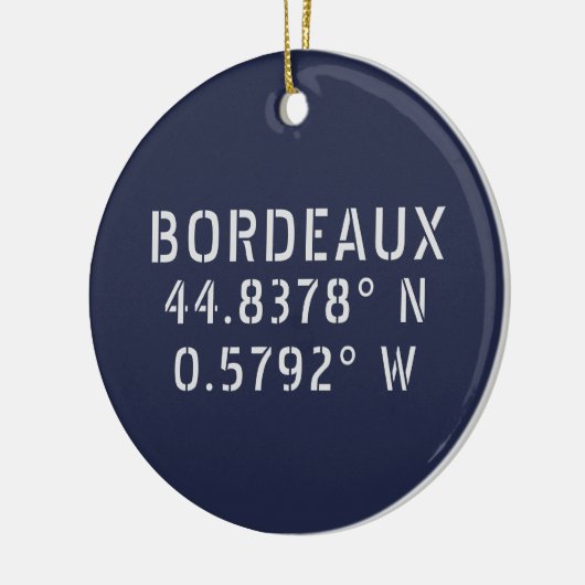 Bordeaux Latitude Longitude  Keramisch Ornament (Links)