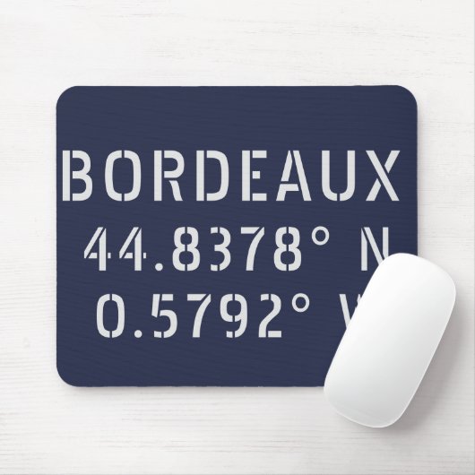 Bordeaux Latitude Longitude Muismat (Met muis)
