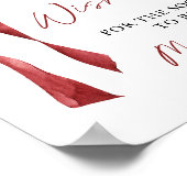 Bordeaux lint bruiloft advies & wensen bord poster (Hoek)