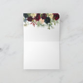 Bordeaux, marine bloemen - bedankkaartjes bedankkaart (Binnen)