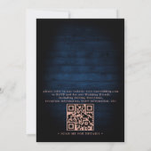 Bordeaux Marine Blush Roze Goud QR Code Huwelijk Kaart (Achterkant)