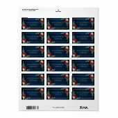 Bordeaux Marine Roze Bloem Motief Geometrisch Huwe Etiket (Full Sheet)