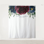 Bordeaux marine trouw achtergrond foto booth wandkleed (Voorkant)