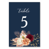 Bordeaux Marineblauw Trouwen Kaart (Achterkant)