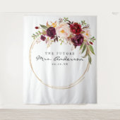 Bordeaux Marsala Future Mrs Bruidsfeest Backdrop Wandkleed (Voorkant)