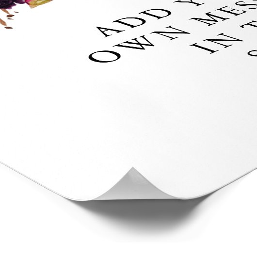 Bordeaux Marsala Vinyl Aangepast bord Poster (Hoek)