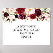 Bordeaux Marsala Vinyl Aangepast bord Poster (Voorkant)