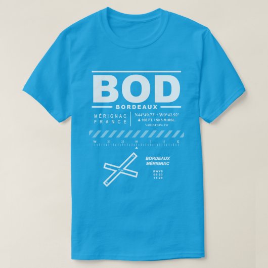 Bordeaux Merignac Airport BOD T-shirt (Design voorkant)