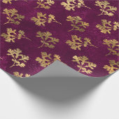 BORDEAUX MET GOUDEN PETERSELIEBLADEREN CADEAUPAPIER (Hoek)